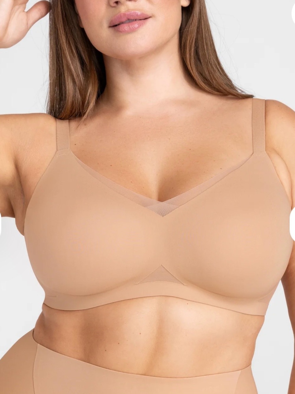 Honey love crossover Wireless Nude Bra - Comfortable Everyday Support